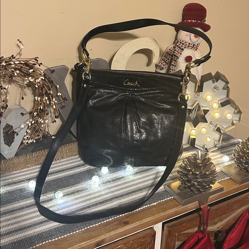 Coach Madison Black Leather Crossbody Bag